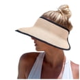 thumbnail image 3 of Sun Hats for Women , Summer Accessories , Womens Wide Brim Hat Stylish Summer Sun Visor Hat for Women UPF 50+ Foldable Ponytail Design Breathable Straw Beach Accessory, 3 of 7