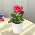 thumbnail image 2 of Jubilant  Artificial Potted Plant Faux Rose Decoration Artificial Potted Rose Faux Flower Bonsai for Home Office Decor Maintenance-free Indoor for Photography, 2 of 8