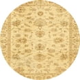 thumbnail image 1 of Ahgly Company Indoor Round Abstract Chrome Gold Yellow Oriental Area Rugs, 4' Round, 1 of 6