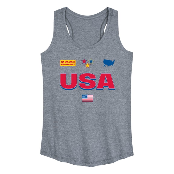 Instant Message - USA 250 Jersey Graphic Racerback Tank