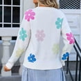 thumbnail image 7 of Teens Girls Cute Sweaters for Women Trendy Long Sleeve Shirts Loose Fit Tunic Tops 2025 White XL, 7 of 7