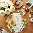 thumbnail image 2 of Round Placemats Sunflower Rose Leaves 15 inch Set of 2 Table Mats for Dining Table Floral Plant Heat Resistant Non-Slip Kitchen & Home Decorative Place Mat Set, 2 of 8