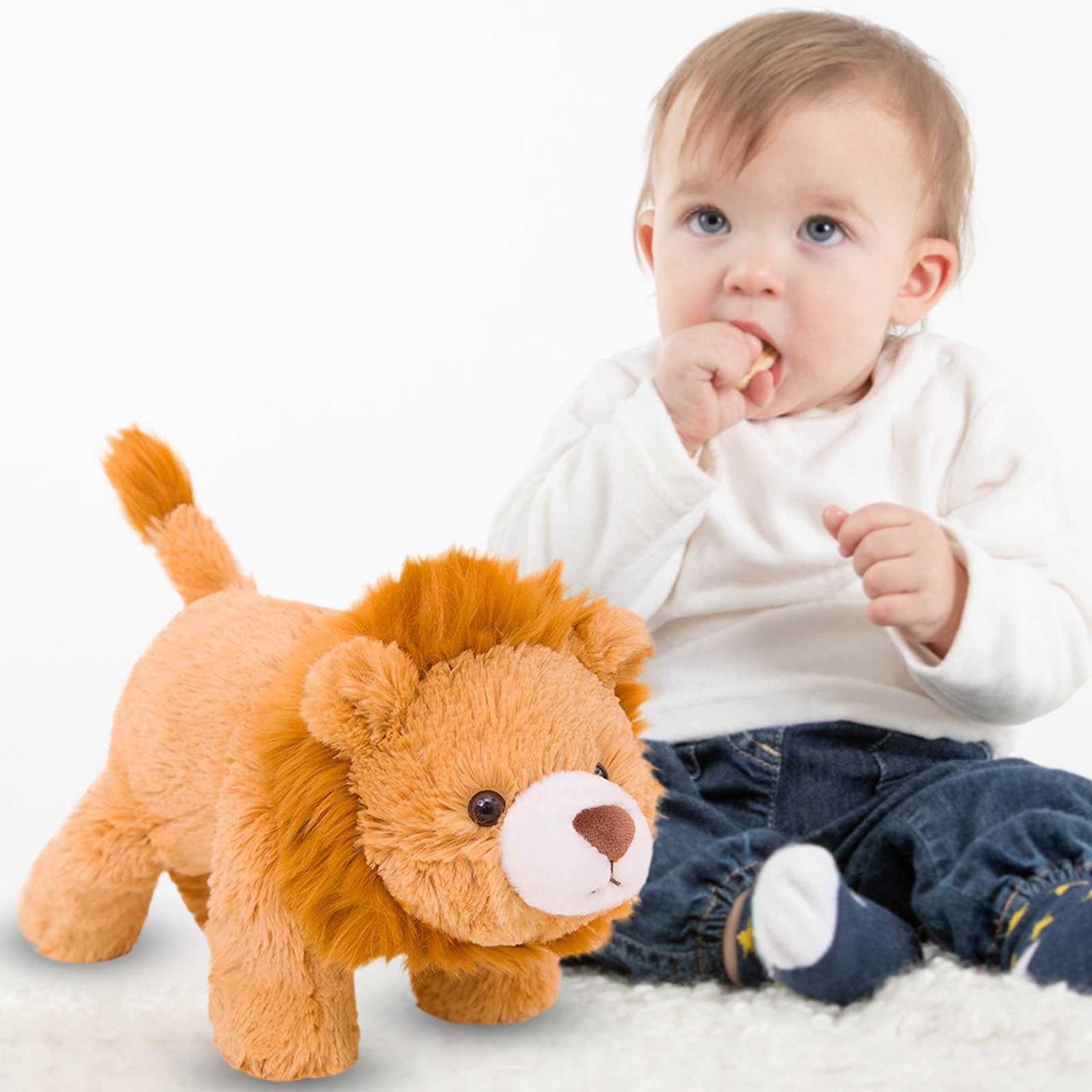 BJBSJSZ Sensory Comfort Plush Throw Pillow Toy, Lion Weighted Stuffed Animals, Plushies Hugging Toy Gifts for Kids & Adults