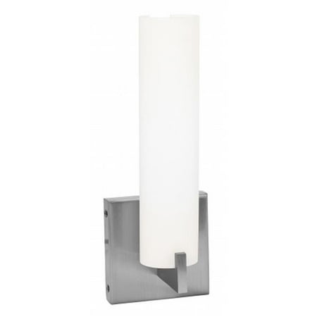 

50565-BS-OPL Oracle 1 Light Opal Glass Wall and Vanity - Brushed Steel