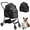 Black, variant on Dog Stroller with Detachable Carrier 3 in 1 Foldable Travel Pet Cat Stroller for Small Medium Puppy Cats up to 50lbs (Black)