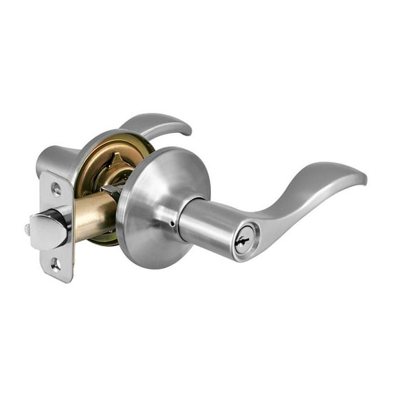 1 pc, Master Lock Lever Lockset, Satin Nickel, Wave Style