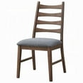 thumbnail image 4 of Mea Dining Side Chair Set of 2, Slatted, Dark Gray Linen Seat, Brown, 4 of 7