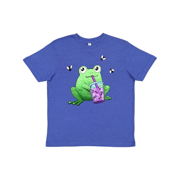Inktastic Boba Toad Cute Frog with Tea Youth T-Shirt