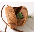 thumbnail image 5 of Bolsa de Playa XMLMRY Rattan para Mujer, Hobo Redonda Mediana Dorada, 5 of 5