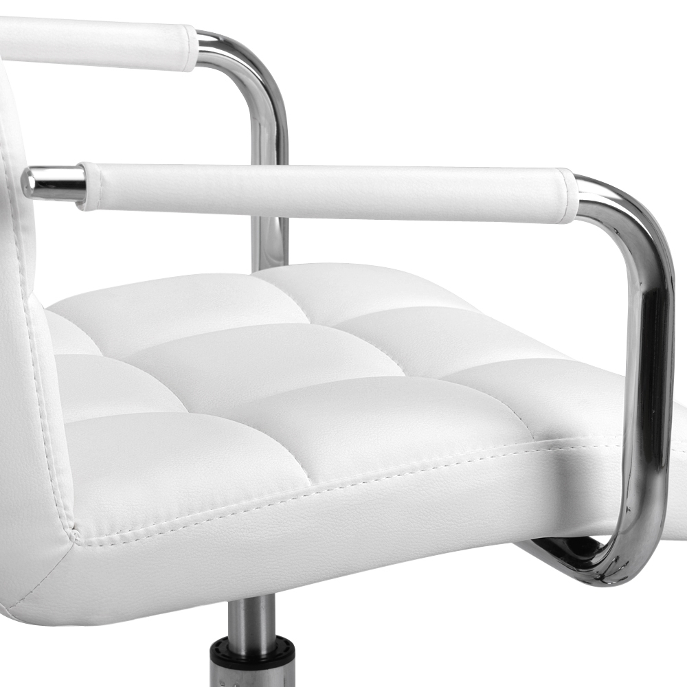 Yaheetech Modern Height Adjustable PU Leather Office Chair, White - image 5 of 12