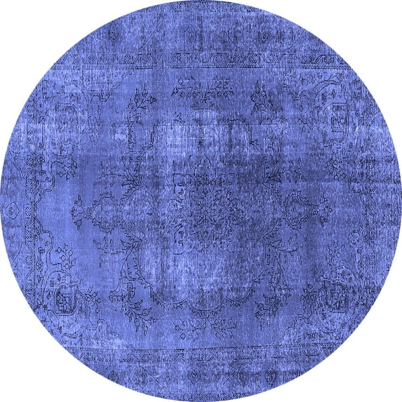 Ahgly Company Indoor Round Oriental Blue Industrial Area Rugs, 3' Round