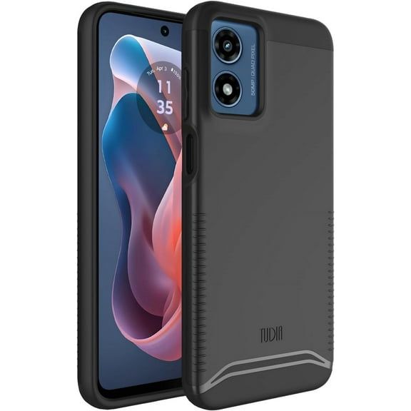 TUDIA Merge Motorola Moto G Play 4G 2024 Case Dual Layer Heavy Duty Cover - Matte Black