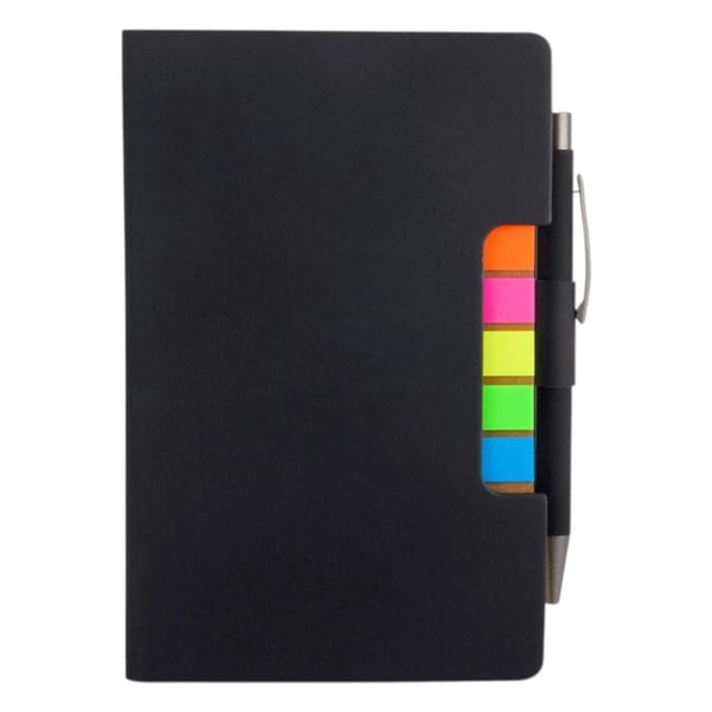 Libreta con bolígrafo y notas adhesivas integradas