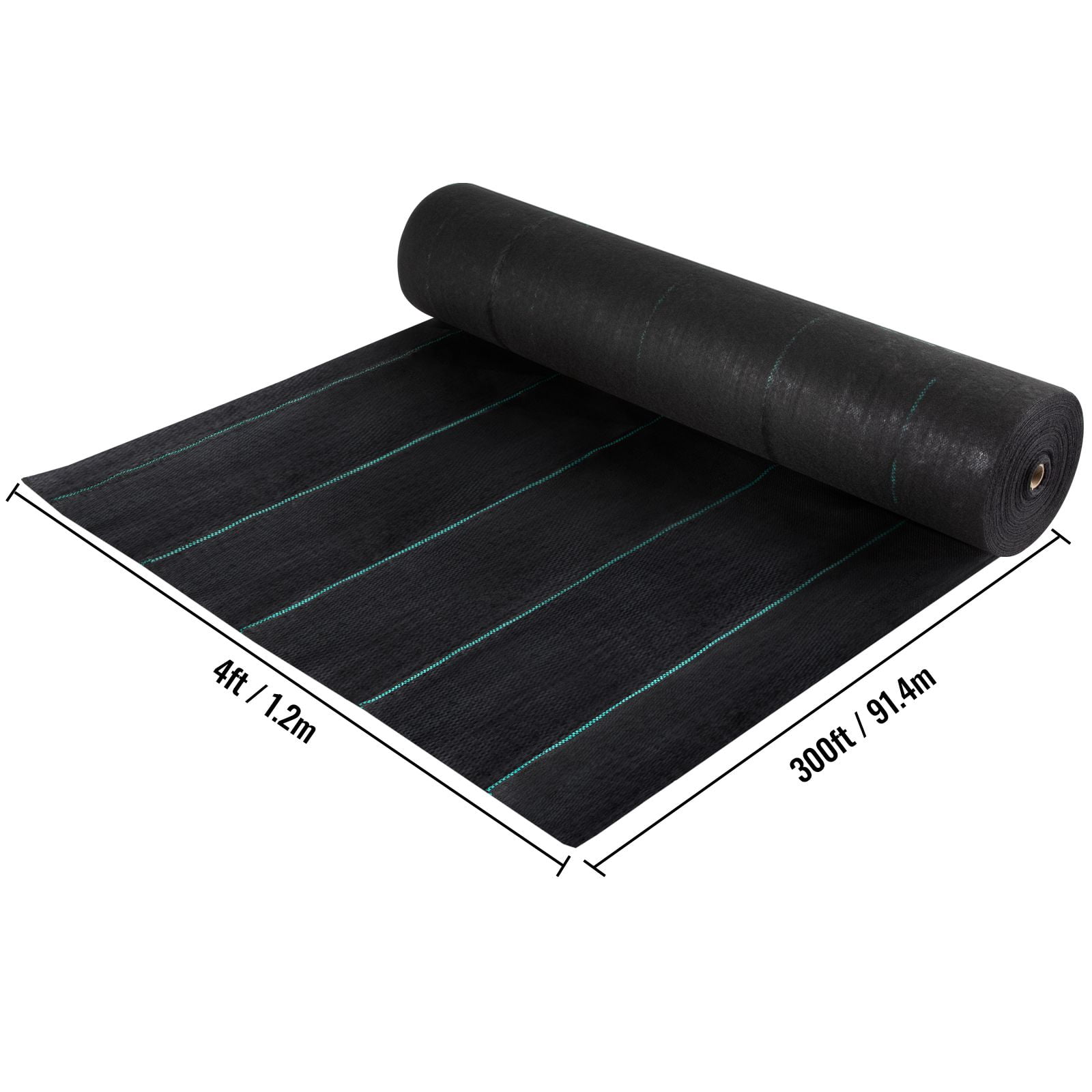 4 x 300-Foot Weed Barrier Landscape Fabric, 5.8 oz Heavy  Woven Ground Cover for Garden, Patio, Black