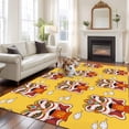 thumbnail image 3 of Area Rug 60×96in, Lunar New Year Chinese Lion Dance Floor Carpet Living Room Rug, Blessing Cloud on Yellow Non-Slip Welcome Mat Indoor Rugs for Bedroom Dining Room, 3 of 9