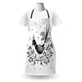 thumbnail image 3 of Folk Art Apron, Monochrome Graphic of Bird on Thin Berry Branch Small Sun Motifs, Unisex Kitchen Bib with Adjustable Neck for Cooking Gardening, Adult Size, Charcoal Grey White, by Ambesonne, 3 of 4