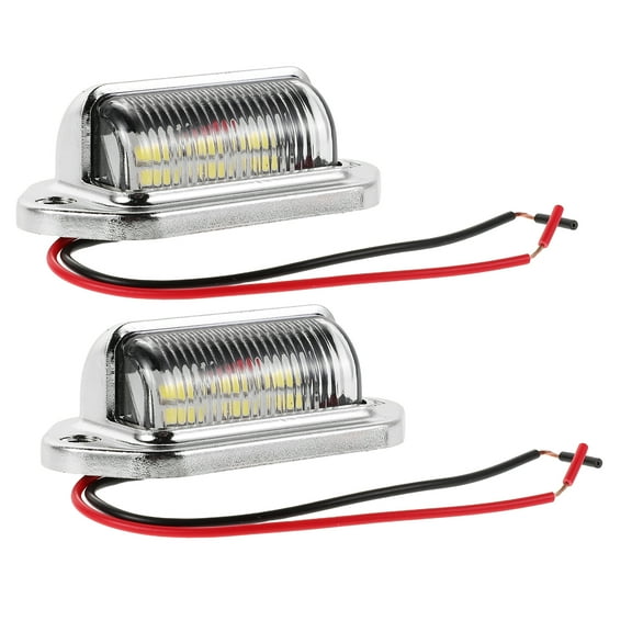 Homoyoyo 2Pcs LED License Plate Light Silver High Brightness for Car Truck Trailer