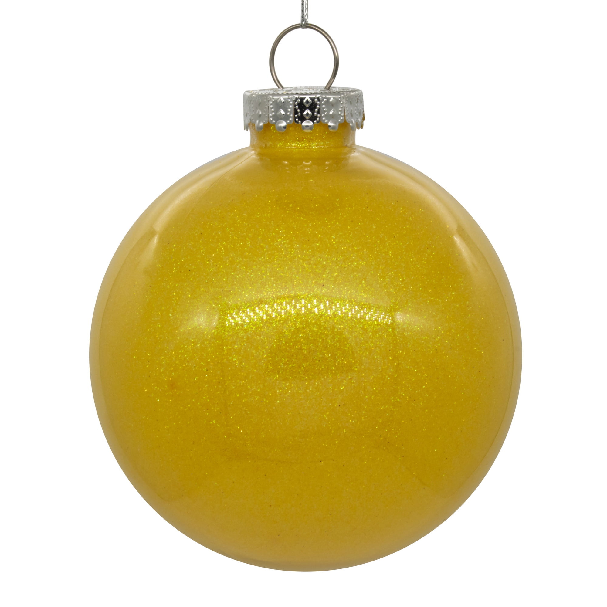 Vickerman 4 Clear Ball Christmas Ornament with Cobalt Blue Glitter Interior This Item Comes with 6 Ornaments per Unit.