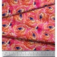 thumbnail image 2 of Soimoi Orange Poly Georgette Fabric Watercolor Floral Print Fabric by Yard 52 Inch Wide, 2 of 3