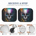 thumbnail image 6 of Balery 2 Piece Modern Abstract Colorful Skull Car Windshield Sun Shade|Foldable Front Windshield Shade for Car Front Window for Most Sedans SUV Truck-Medium, 6 of 7