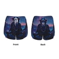 thumbnail image 3 of KLL Starry Sky Meditating Chimpanzees Pattern Shorts Women,Athletic Shorts High Waisted Running Shorts Pocket Sporty Short Gym Elastic Workout Shorts-XX-Large, 3 of 7