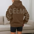 thumbnail image 4 of Womens Back Letter Print Hoodies Fashion Oversize Long Sleeve Loose Hooded Sweatshirt y2k Casual Sweatshirts With Pocket, 4 of 7