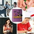 thumbnail image 5 of 9.2x6.7 inch Leather Notebook 100 Sheets, Multi-Pocket Design & Pen Loop Halloween Elements Pumpkins and Bats Refillable Journal Organizer, 5 of 6