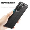 thumbnail image 4 of MOHEYO Slim Vegan Leather Cover Thin Luxury Classic Case for Samsung Galaxy S21 Plus 5G - Black, 4 of 6