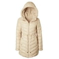 thumbnail image 1 of Womens Winter Coat Reversible Faux Fur Lined Quilted Puffer Jacket - Beige - X-Large, 1 of 7