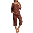 thumbnail image 2 of MINTREUS Women's Pajama Set Three-Quarter Sleeve Pajama Top and Pants Two-Piece Set Summer Loungewear, 2 of 7