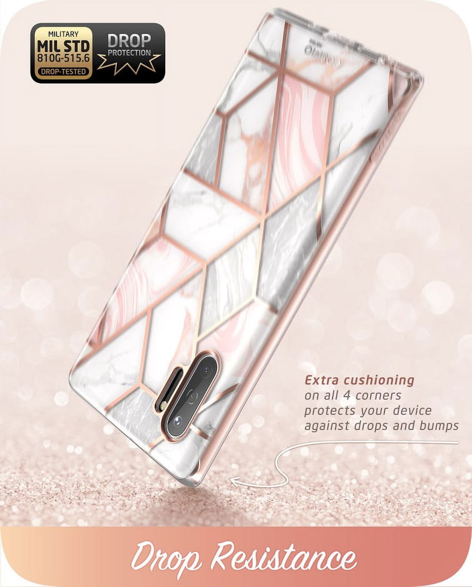i-Blason Cosmo Series Case Designed for Galaxy Note 10 (2019 Release), Protective Bumper Marble Design Without Built-in Screen Protector(Marble)