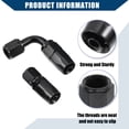 thumbnail image 7 of Unique Bargains 2 Pair Fuel Line Adapter Fittings Top 90 Degree 0 Degree Fuel Line Connector for Car AN6 Female Black, 7 of 7