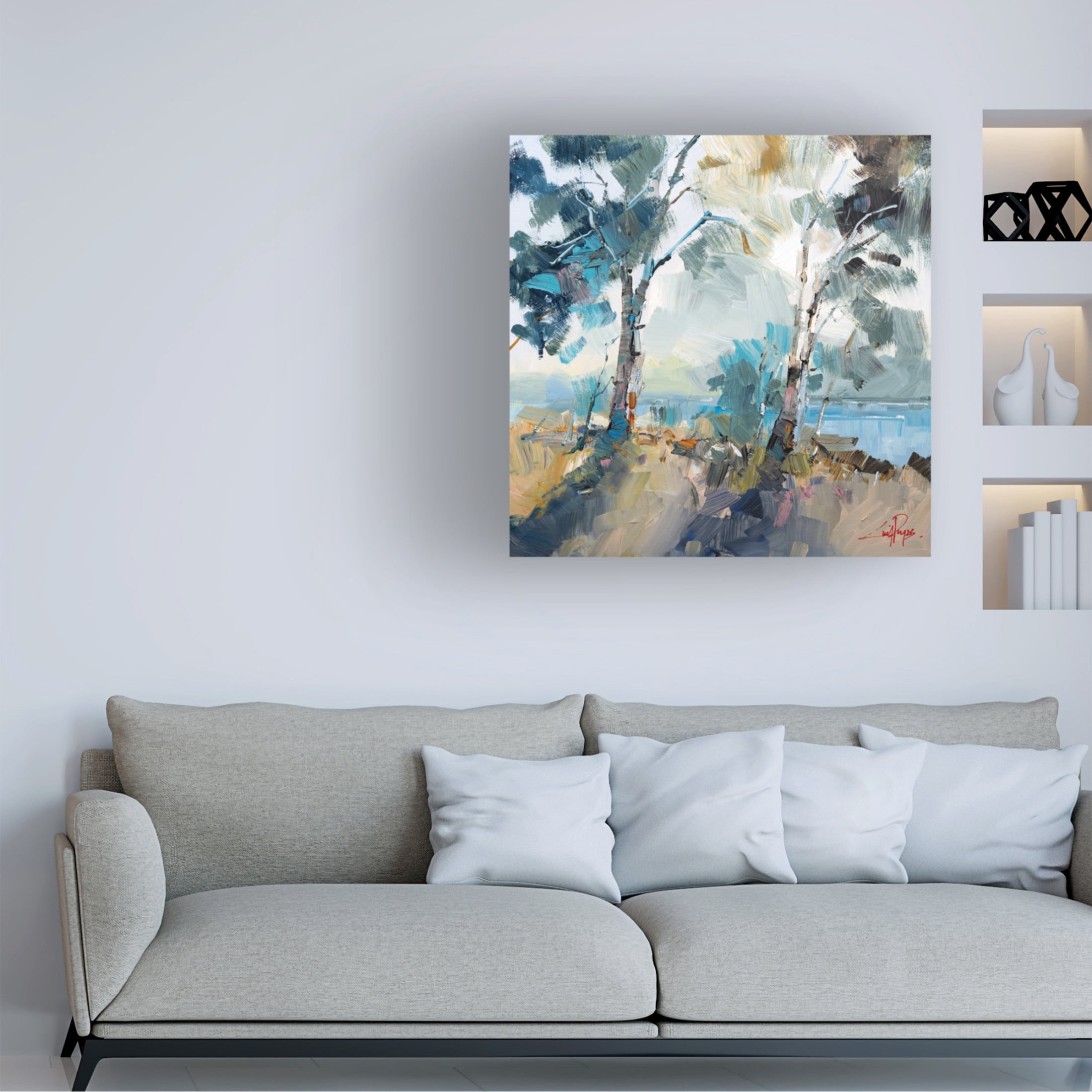 Canvas Wall Art - Craig Trewin Penny 'Aspendale Walk' Wall Art for Living Room, Bedroom, or Office Décor by Trademark Fine Art - 18 x 18 Inches