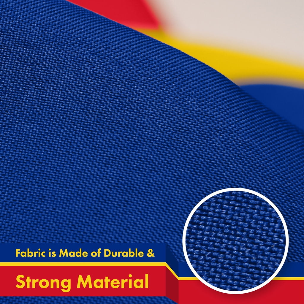 G128 Combo Pack: American USA Flag 3x5 Ft & Romania Flag 3x5 Ft, Both Printed 150D Polyester, Indoor/Outdoor, Brass Grommets