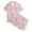 D-Pink, variant on Girls Two Piece Pajama Set Bow Tie Printed Short Sleeve Tops Shorts 2 Pieces Outfits for Kids Soft Sleep Wear