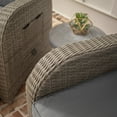 thumbnail image 3 of Flash Furniture Set of 2 Indoor/Outdoor Patio Wicker Rattan Recliner Lounge Chairs with Flip up Side Tables, Gray, 3 of 17