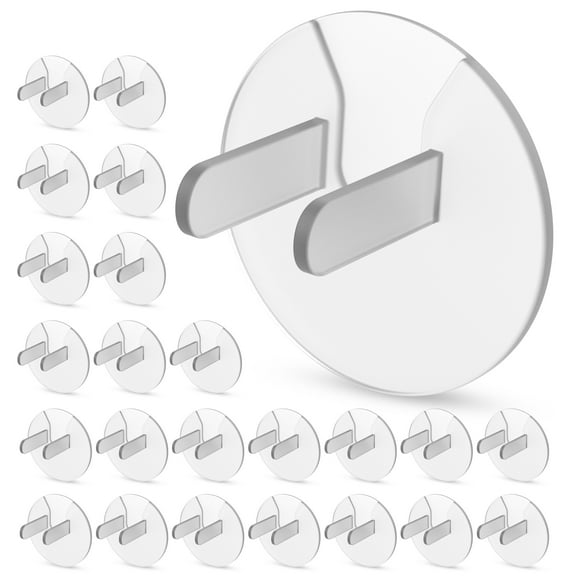 Baby Buddy Child Safety Outlet Plug Covers, Keep Fingers, Utensils Out of Outlets, Clear Plastic, 24 Count