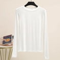 thumbnail image 1 of LNGOOR Modal T-Shirt Basique Uni Col Rond Manches Longues Femmes Automne Tee-Shirt de Base T-Shirt Assorti Grande Taille, 1 of 6