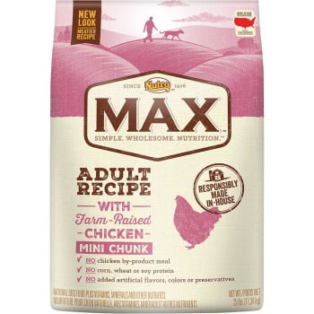 Photo 1 of Nutro MAX Adult Mini Chunk Dry Dog Food, With Farm Raised Chicken, 25 lb. Bag