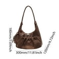 thumbnail image 2 of Yucurem Women Retro Shoulder Bag Pu Leather Solid Color Female Street Bag (Coffee) Fashion shoulder bag (Coffee), 2 of 10