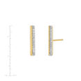 thumbnail image 4 of Women's Welry 1/10 cttw Diamond Split Bar Stud Earrings in 10kt Yellow Gold, 4 of 5