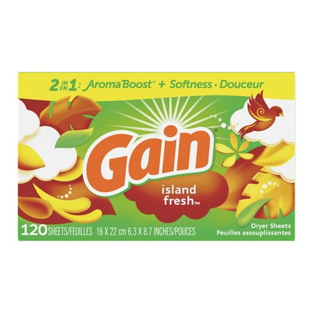 Gain Dryer Sheets, Island Fresh, 120 Count