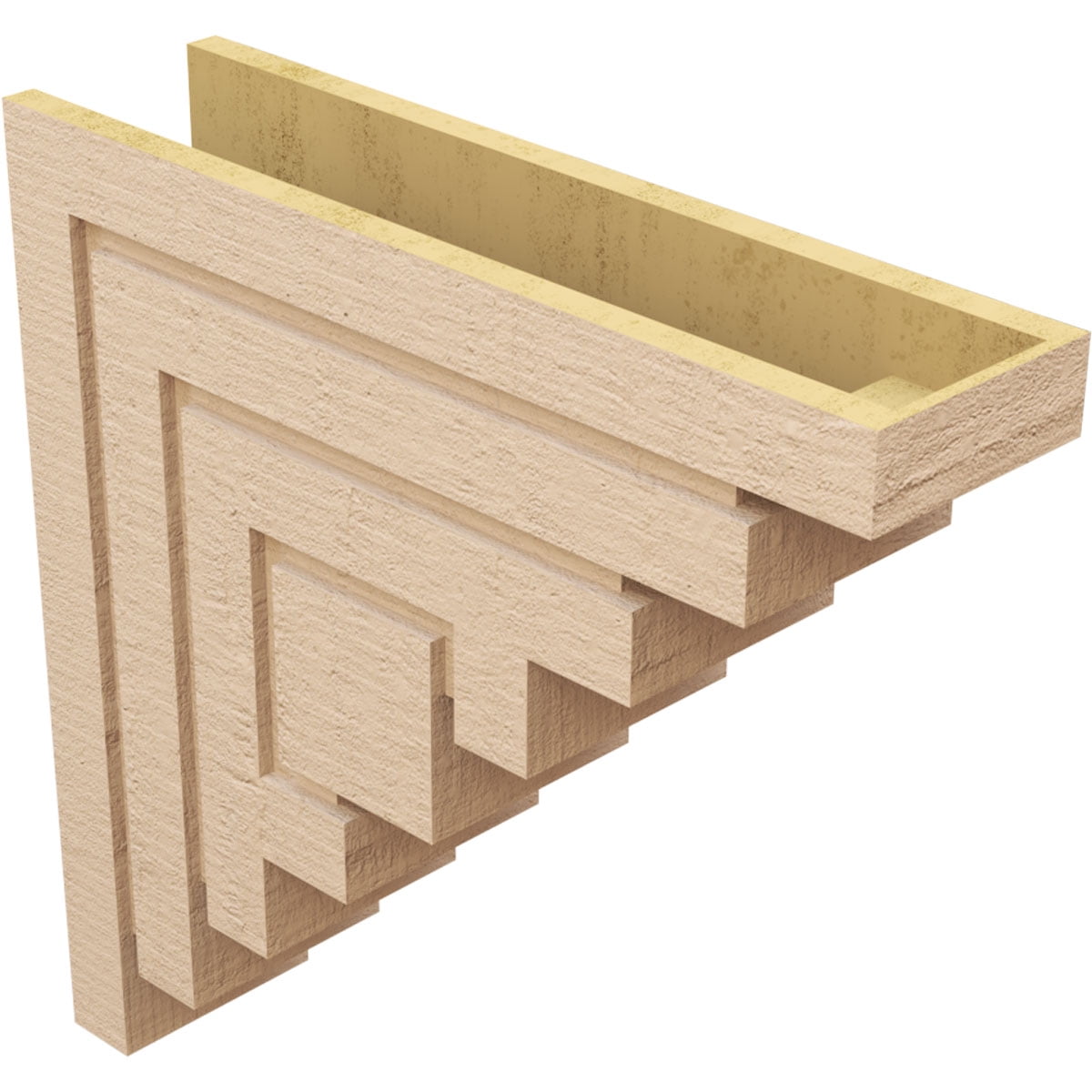 7"W x 28"D x 28"H Thin Landon Rough Cedar Woodgrain TimberThane Corbel, Primed Tan