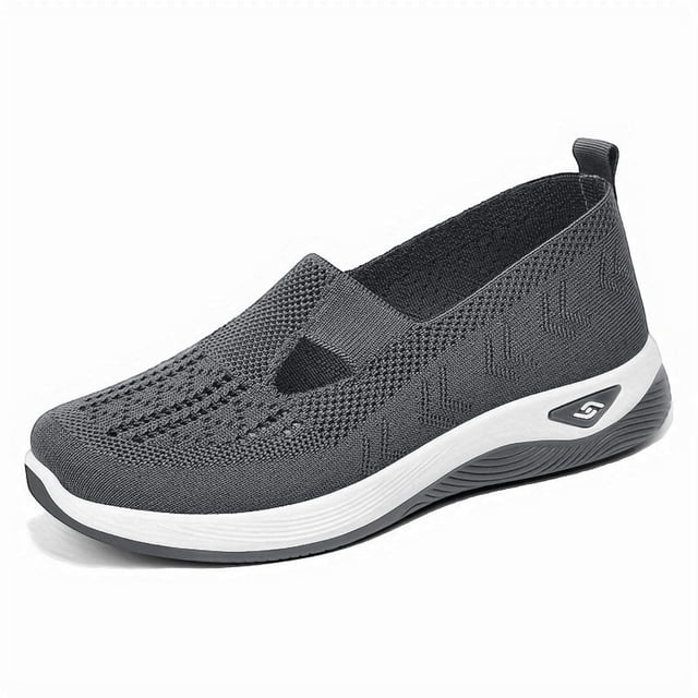 Chaussures Décontractées en Maille pour Femmes, Mode Été, Taille 8, Larges, Respirantes, Rondes, Antidérapantes