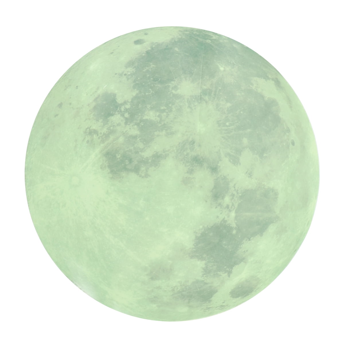 OUNONA 1 PCS 30cm Diammeter Creative Glow in the Dark Full Moon Wall Stickers Light Luminous Wall Art Decals for Kids Boys Girls(Grey)