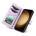 thumbnail image 5 of Crossbody Wallet Case for Samsung Galaxy S21 Ultra, Credit Card Slots Elegant PU Leather Magnetic Closure Shoulder Strap Purse Phone Case Flip Stand Full Protection Cover for Women Girls, Purple, 5 of 9