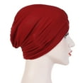 thumbnail image 5 of Fjofpr india Muslim Hats for Women Women India Hat Muslim Ruffle Chemo Beanie Turban Wrap Scarf Cap, 5 of 5