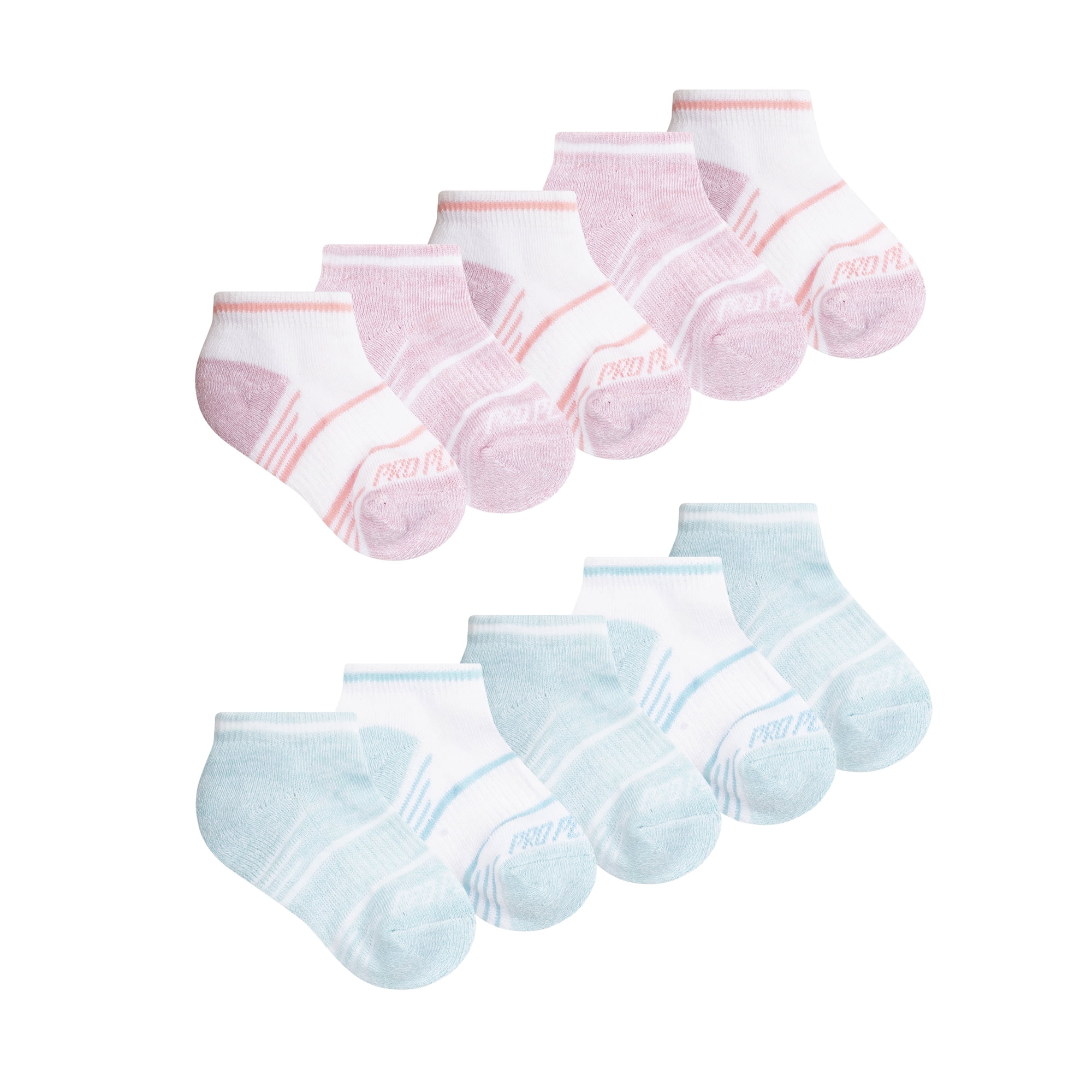 Pro Player Girls Low Cut Athletic Socks 10 Pack, Sizes S-L