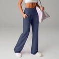 thumbnail image 3 of Stretchy Pants for Women New Women's High Waisted Yoga Pants Stretchy Straight Leg Casual Workout Pants with Pockets Loose Soft Fitness Sports Pants, 3 of 9