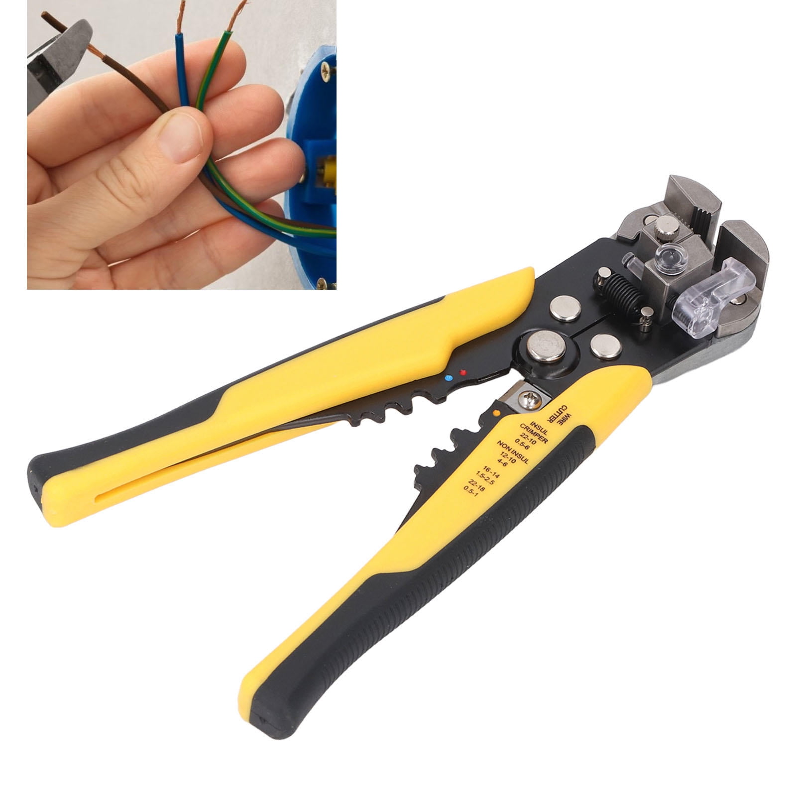Suodoka 3‑in‑1 Automatic Wire Stripper, Crimper & Cutter – AWG 10‑24, Self‑Adjusting Jaws, Ergonomic Grip, Multi‑Cable Cutting Tool